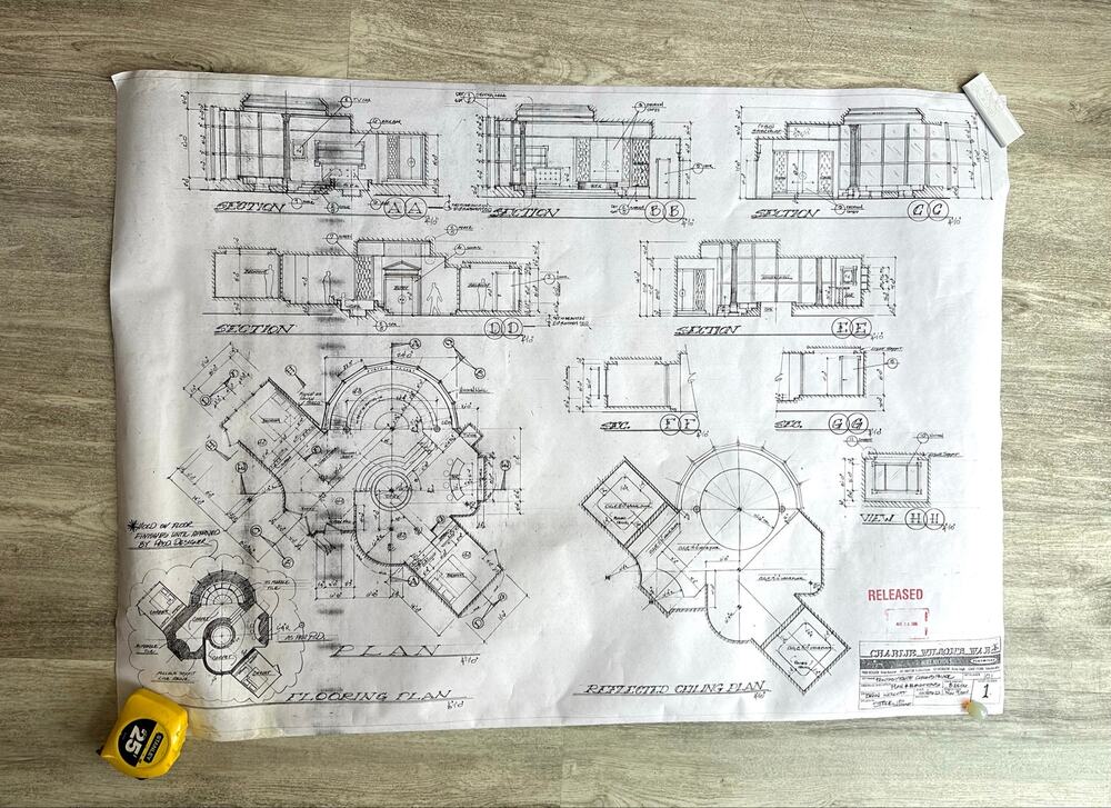 Charlie Wilson’s War Set Blueprints Caesars Palace Fantasy Suite Sheet 1 & 5